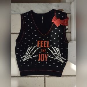 Spencer's Black and Red V-Neck Sweater